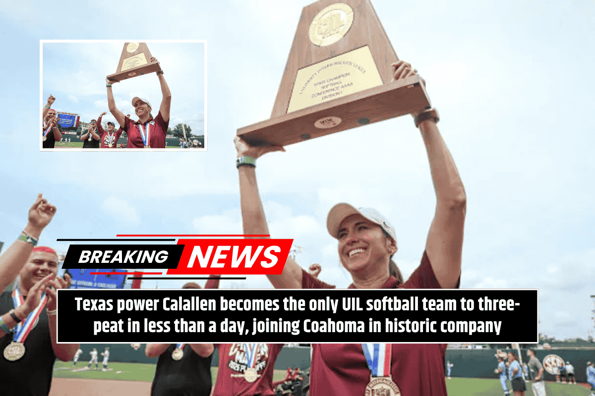 Texas power Calallen becomes the only UIL softball team to three-peat in less than a day, joining Coahoma in historic company