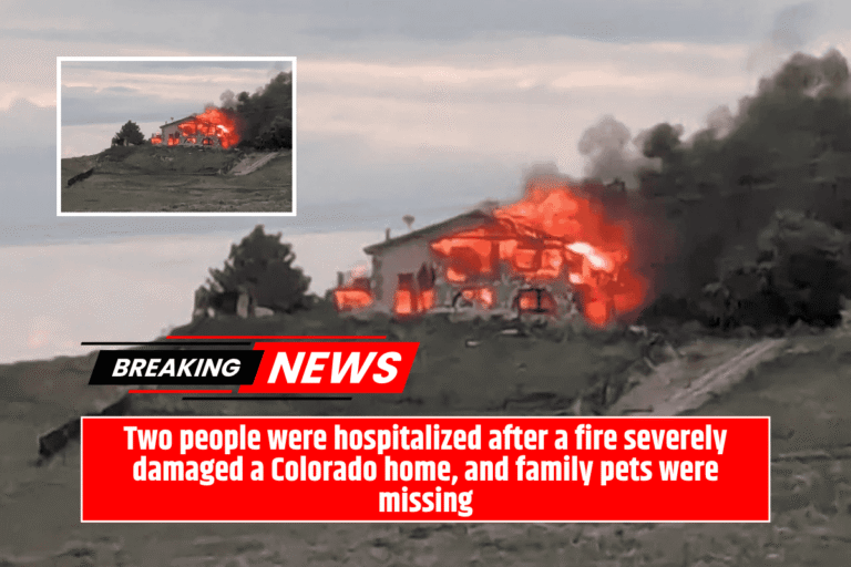 Two people were hospitalized after a fire severely damaged a Colorado home, and family pets were missing